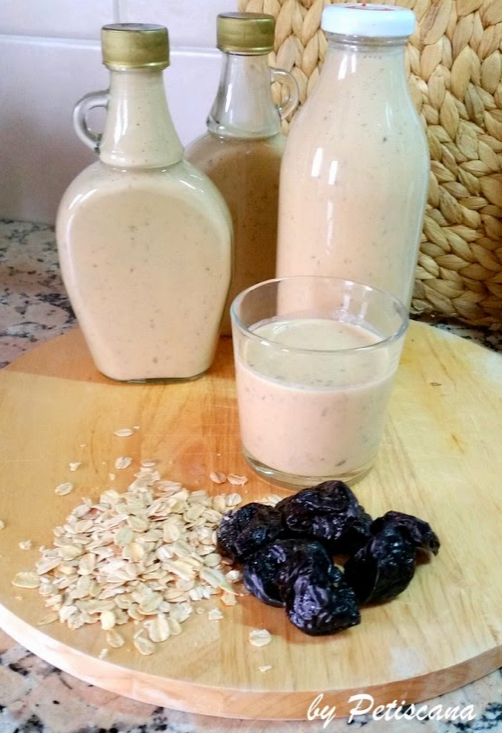 Iogurte líquido de ameixa e aveia