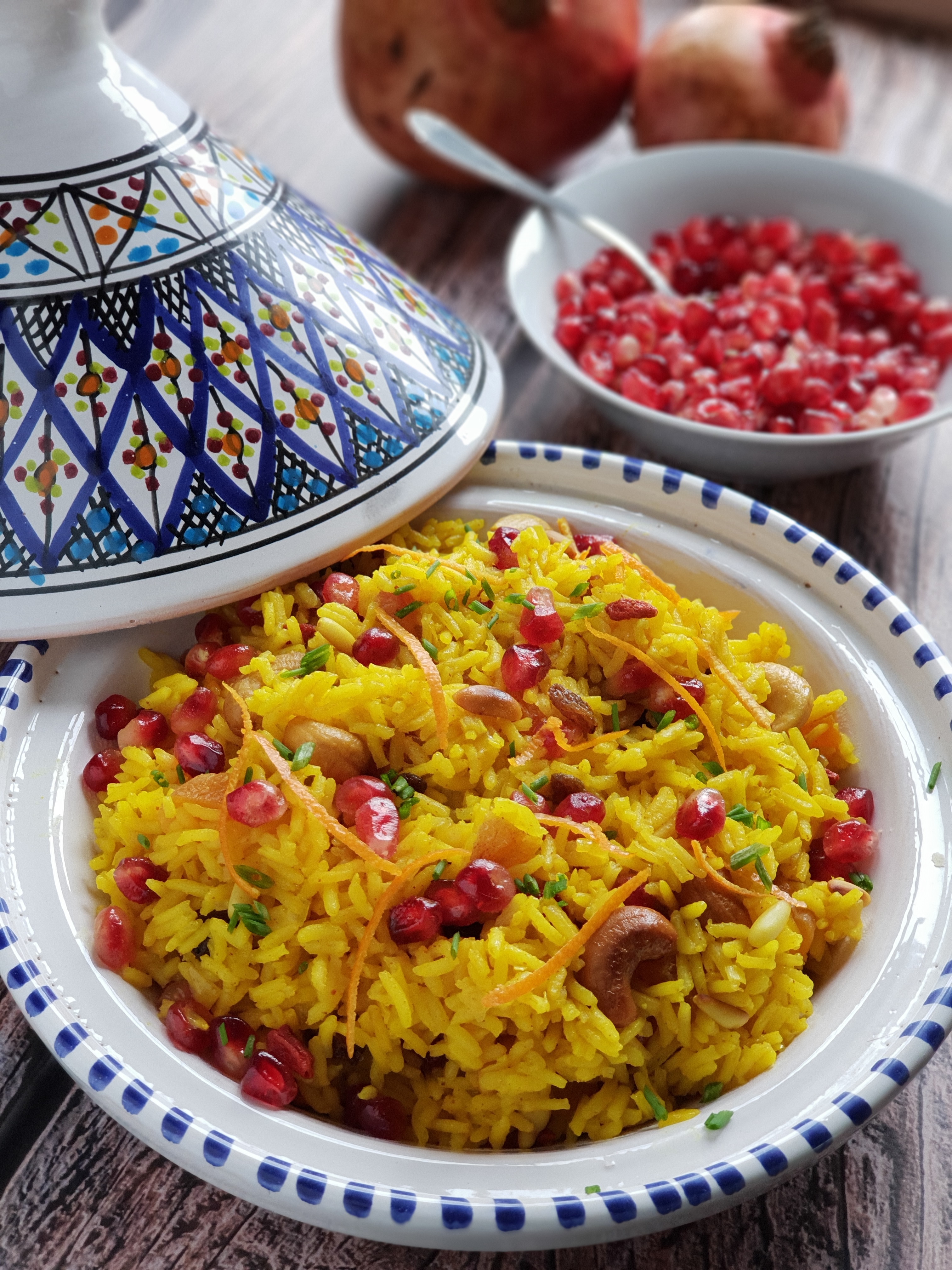 Arroz persa com romã