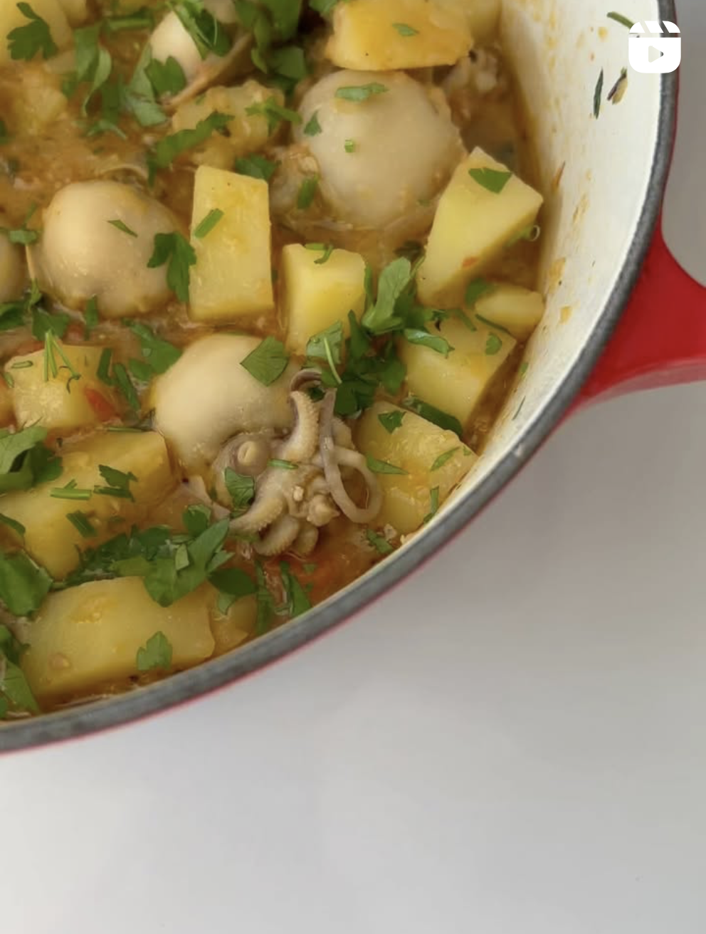 Chocos guisados com batata e cenoura 🥔🥕🦑