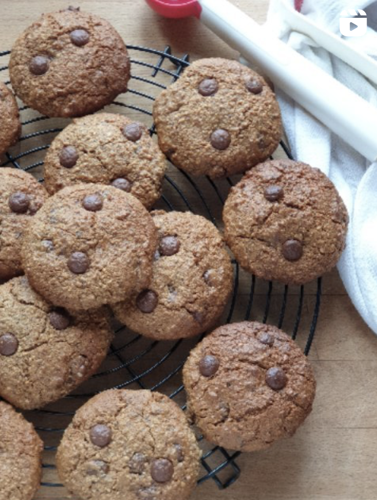 Cookies com pepitas de chocolate #glutenfree saudáveis