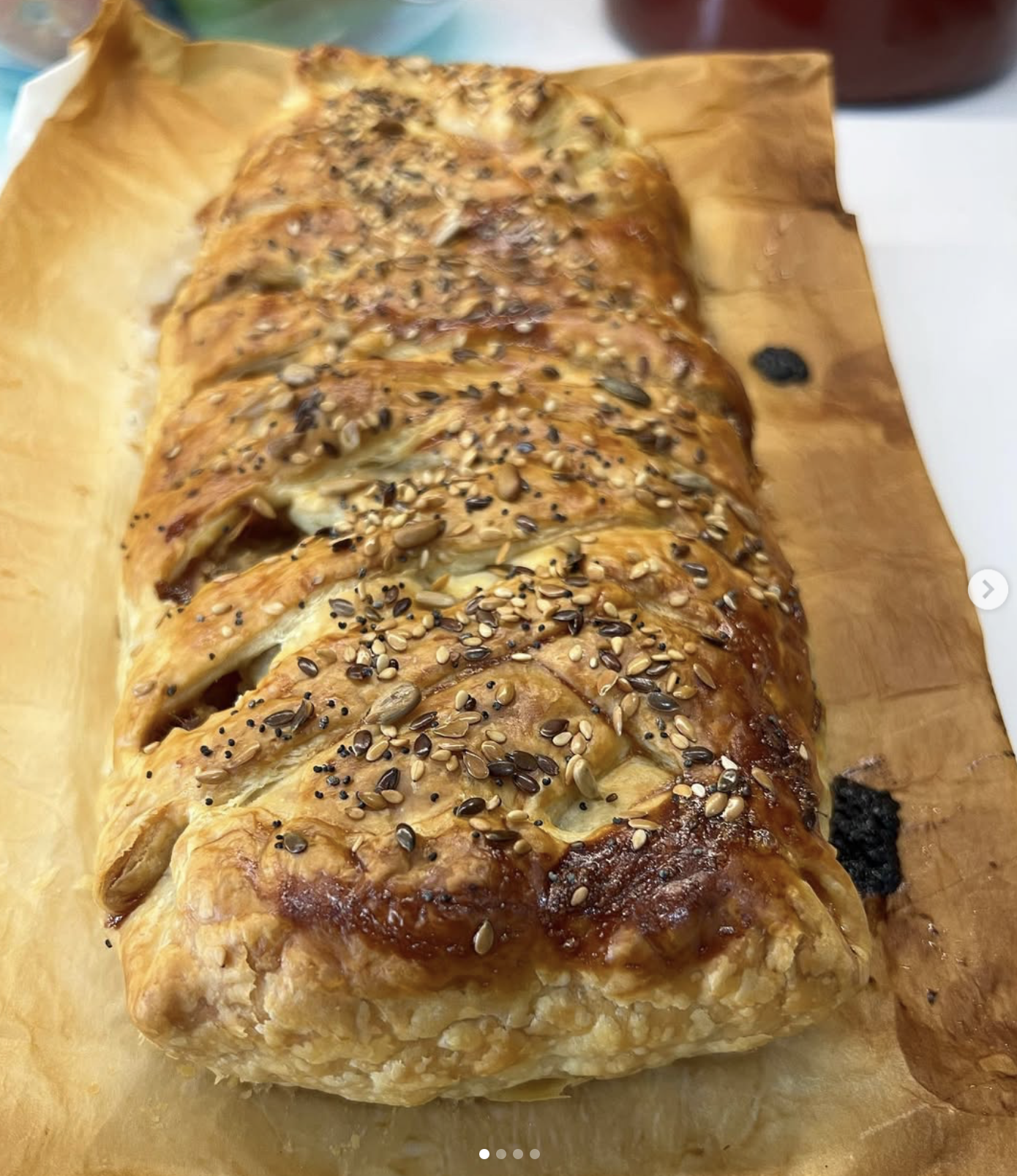 Strudel de maçã e alheira