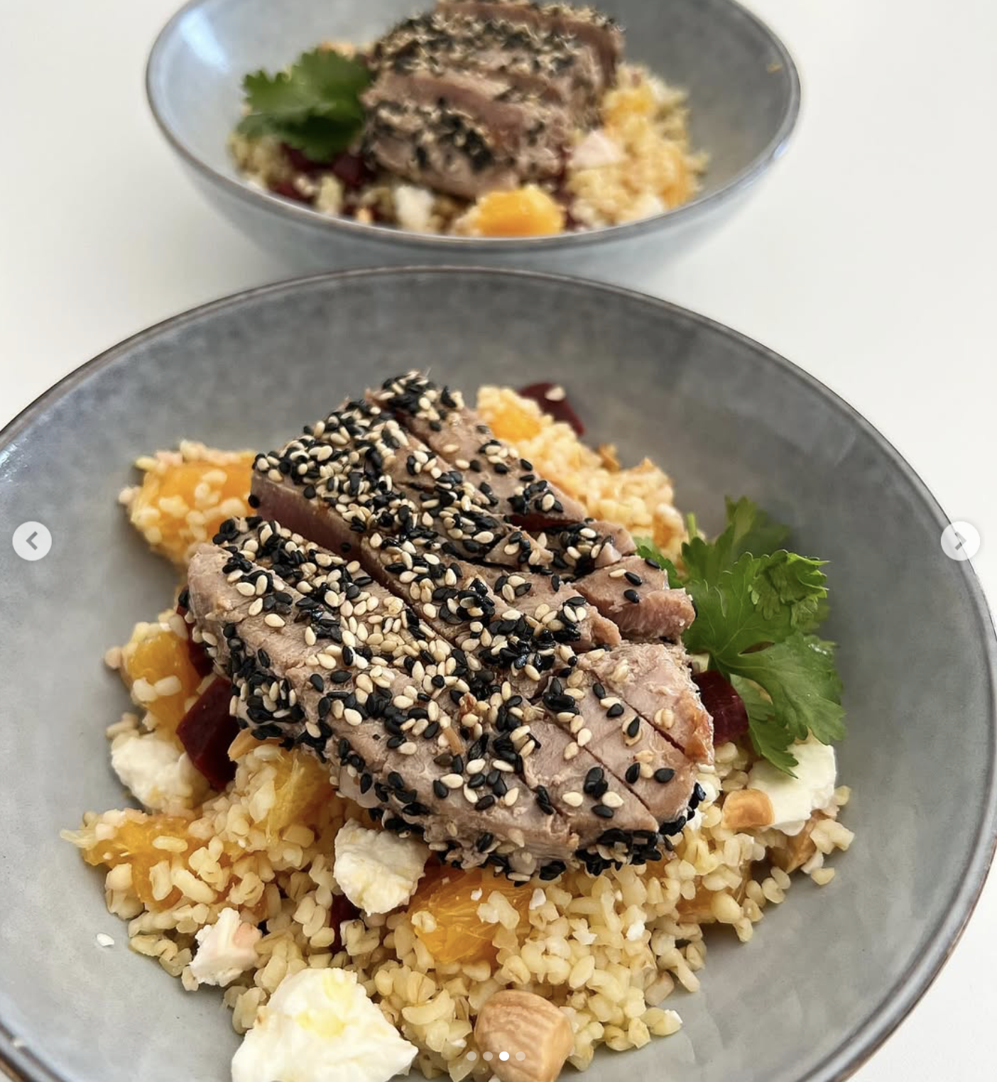 Bowl de atum braseado com bulgur